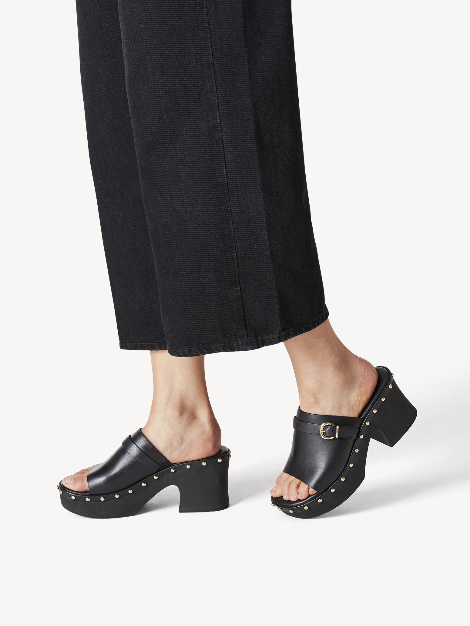 Mule en cuir - noir