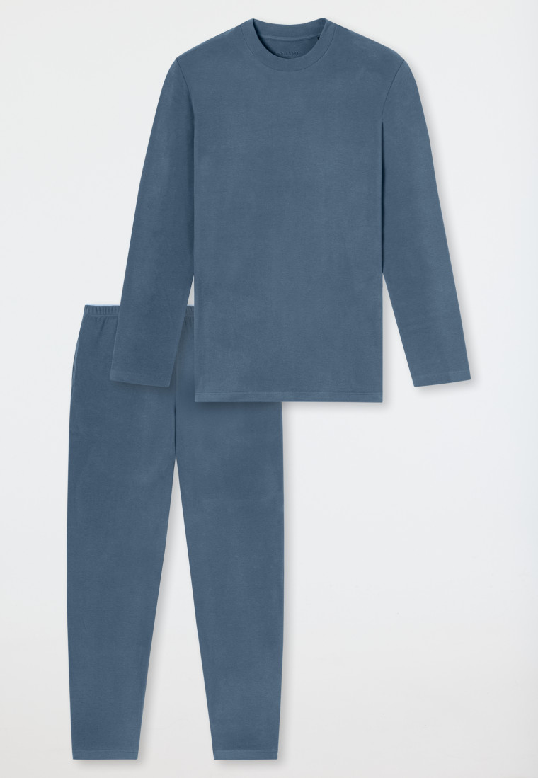 Schlafanzug lang Interlock jeansblau - Selected Premium Warming