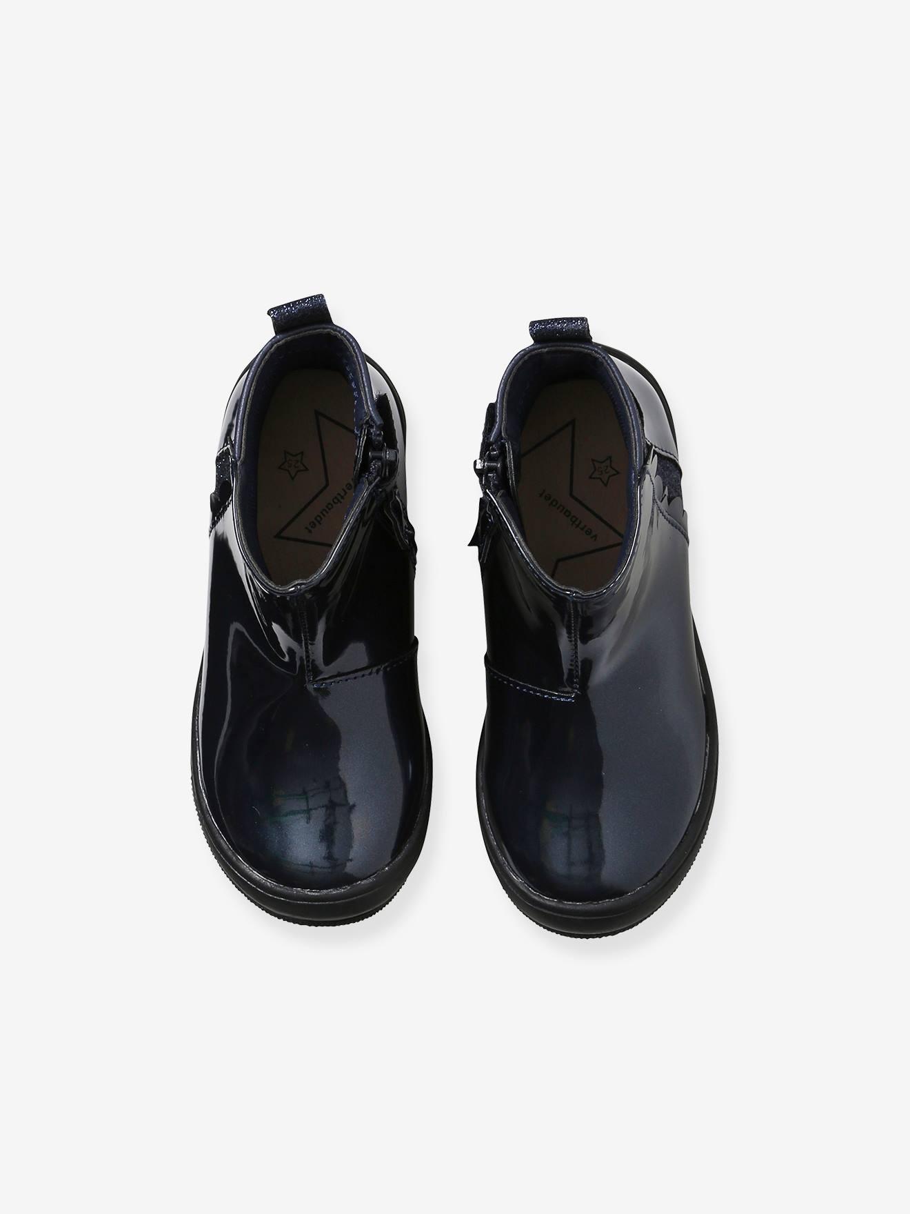Vertbaudet Mädchen Lack-Boots, Anziehtrick - himbeer