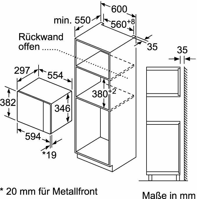 NEFF Einbau-Mikrowelle N 50 HLAWD23N0, Mikrowelle, 20 l