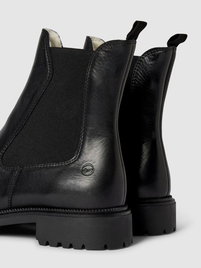 Chelsea Boots aus Leder-Mix in schwarz