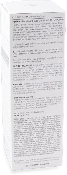 SBT Lifecream Cell Revitalizing Global Anti-Age Cream SPF 30+ UVA/UVB Gesichtscreme