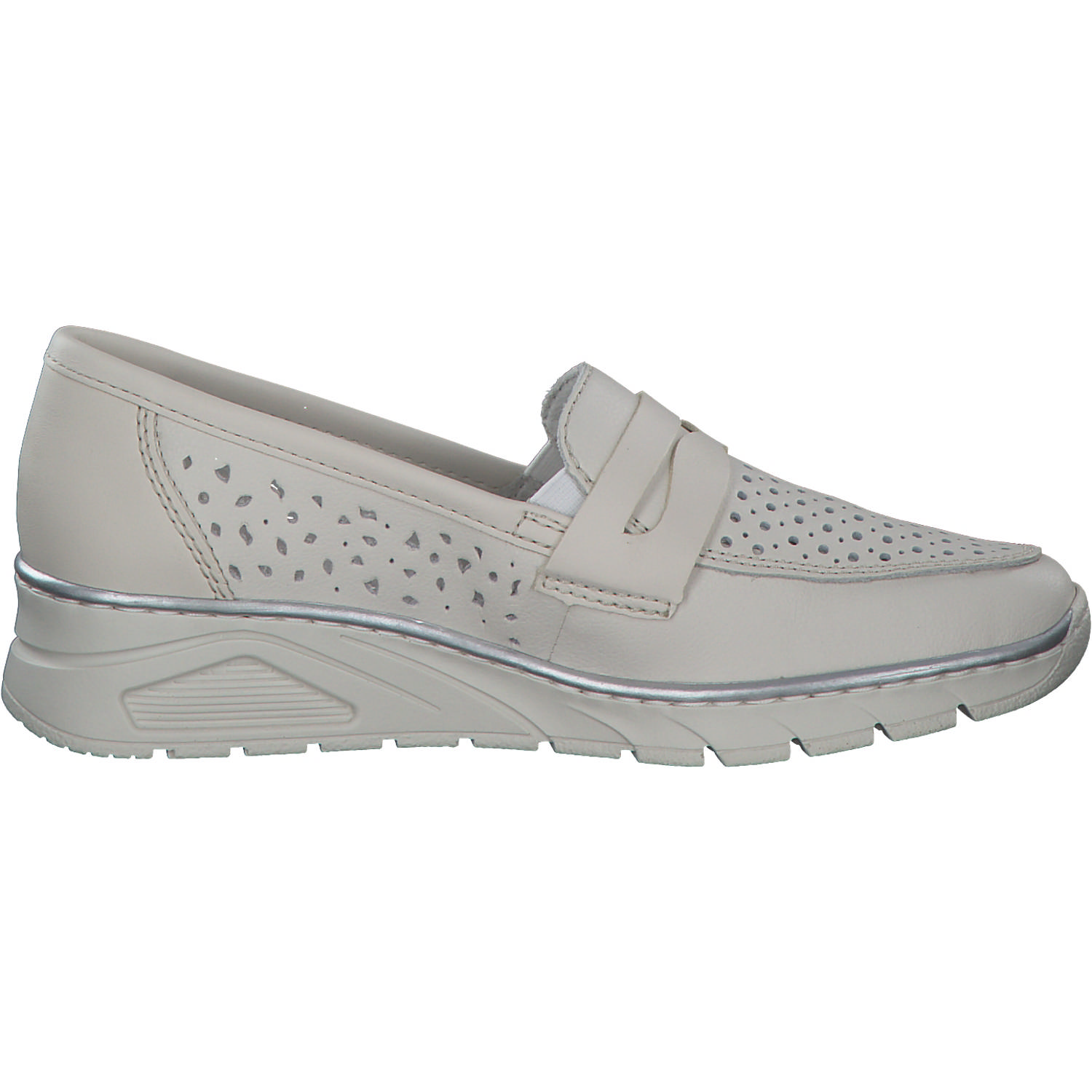 Rieker N3356, Slipper, Damen, offwhite/porzellan