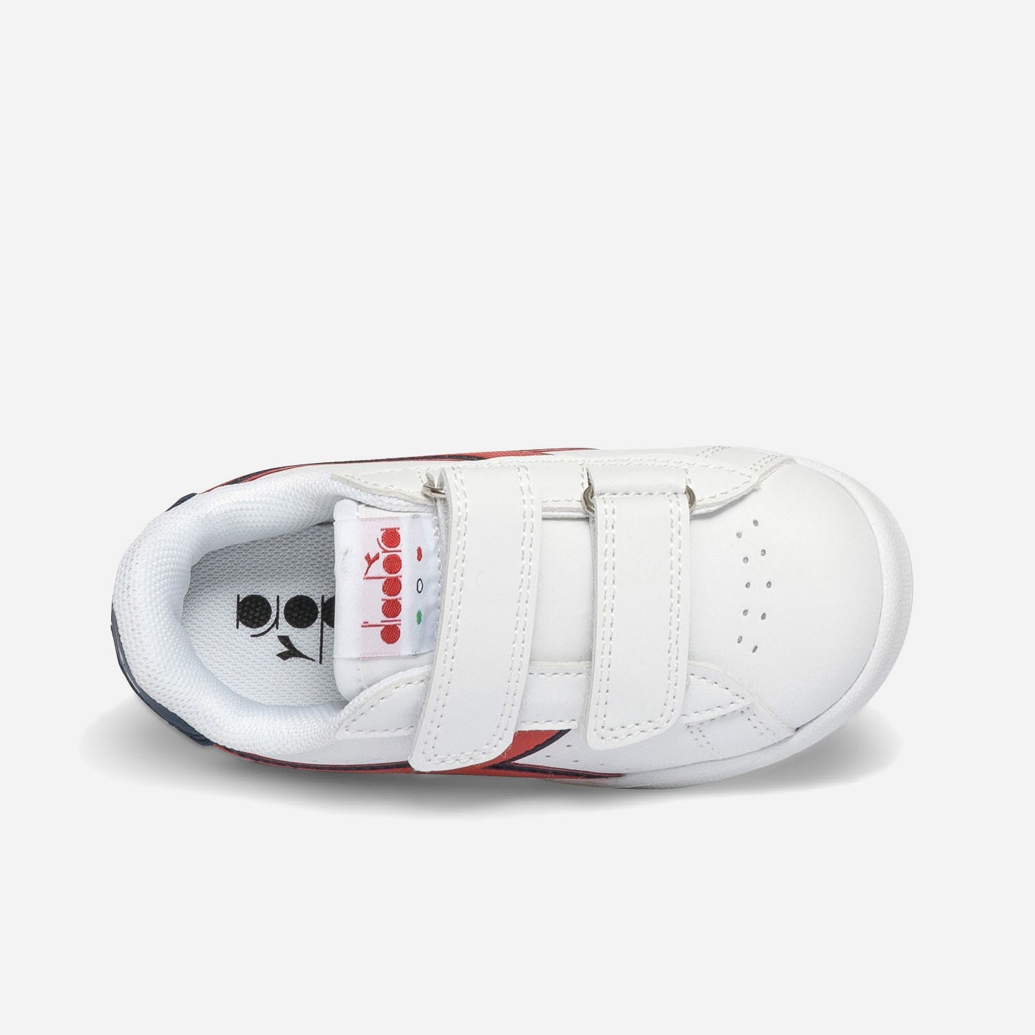 Tennis DIADORA blanche, rouge, marine à scratchs