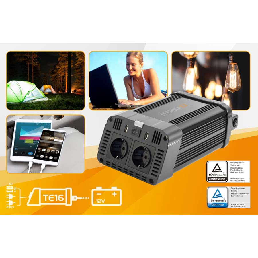 Wechselrichter TE16, 1200W, von Technaxx, 1 Stück - ATU