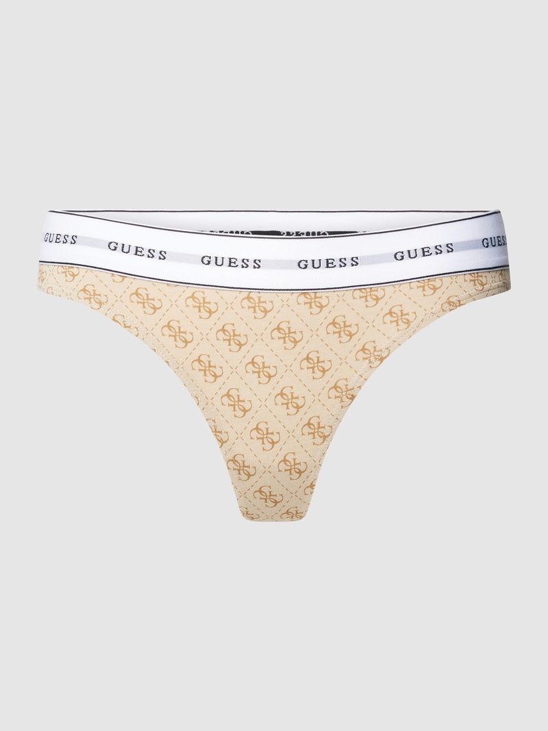 String mit Allover-Muster Modell 'CARRIE' in beige