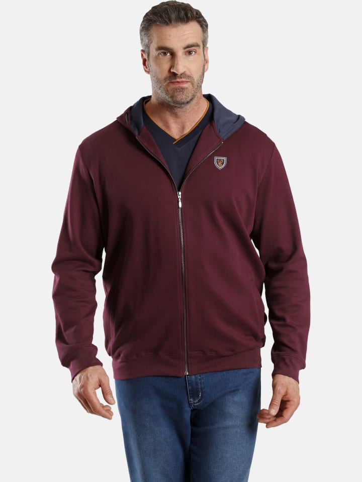 Charles Colby Sweatjacke DUKE PATRICKS in dunkelrot günstig kaufen