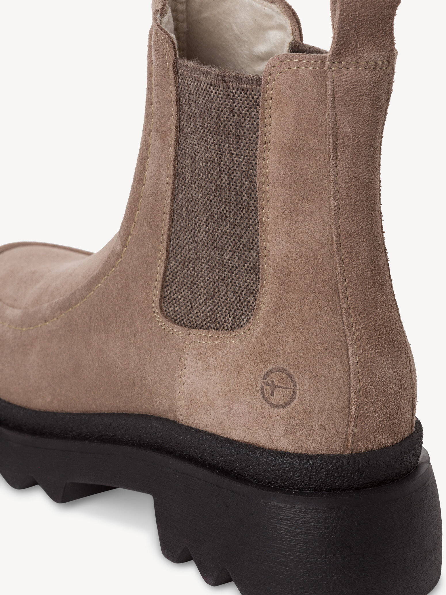 Bottine Chelsea en cuir - beige