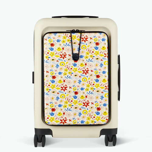 JFK 4-wheel hard-shell suitcase, AMS beige pouch