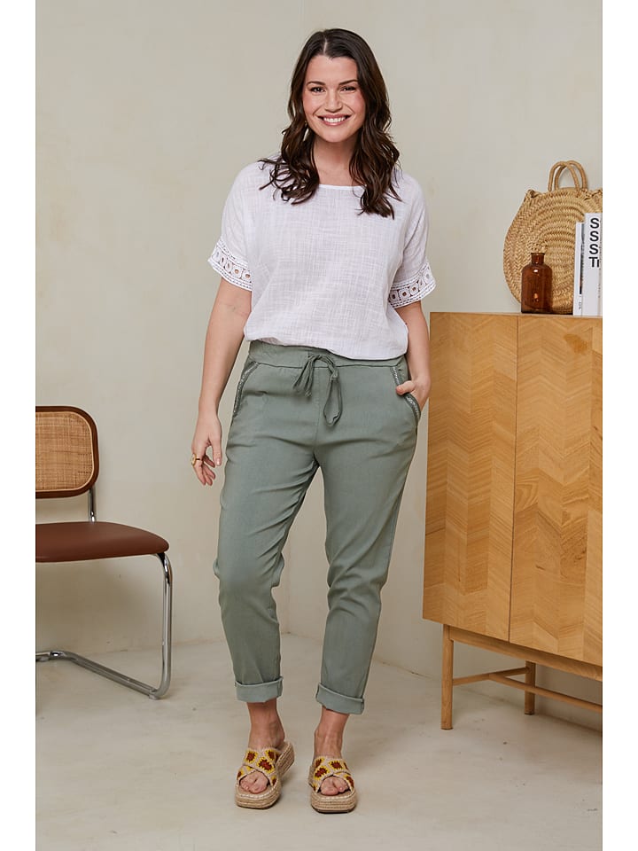 Curvy Lady Hose in Grün günstig kaufen