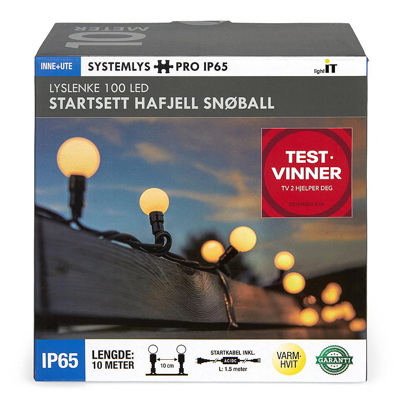 Light IT Systemlyslenke Snøball Startsett, 100 LED