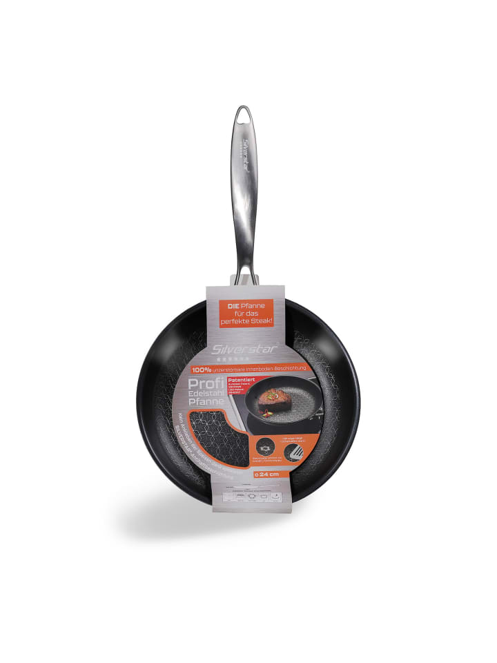 Stoneline Edelstahlpfanne Bratpfanne | ohne Deckel in Edelstahl | 24cm günstig kaufen 24 cm