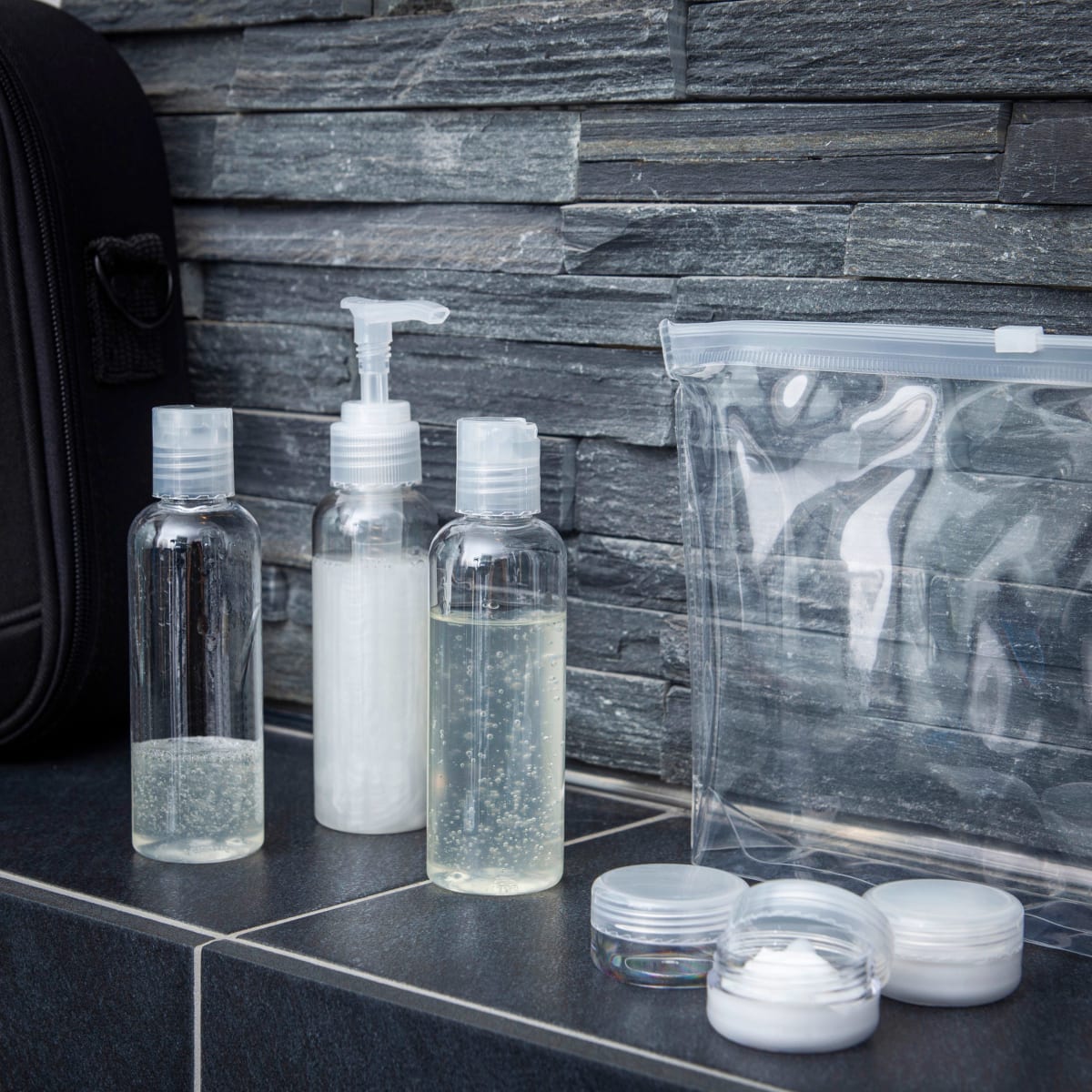 Reiseset transparent 9-teilig, 9 St