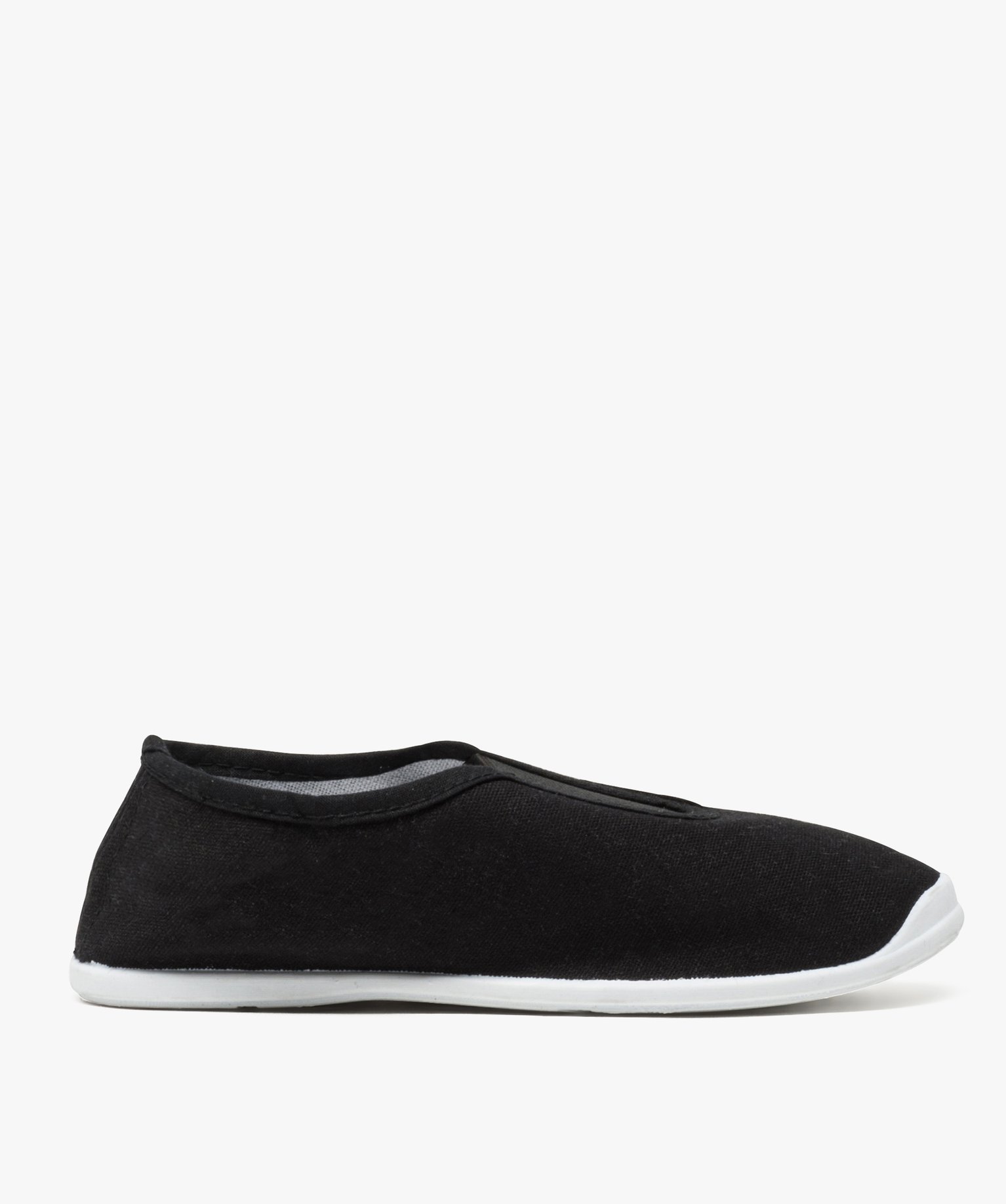 Chaussons rythmiques en toile unie avec élastique noir | GEMO