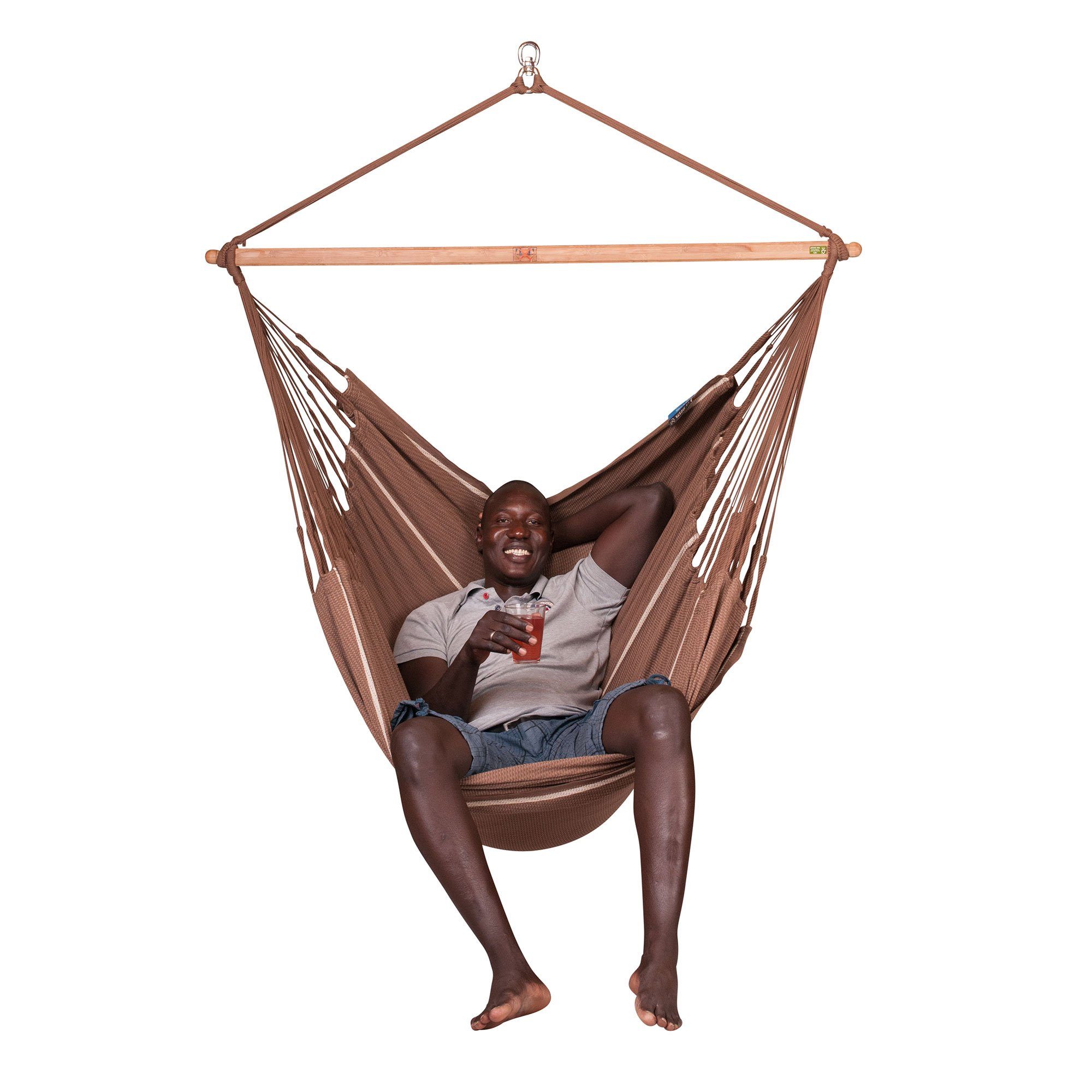 La Siesta Hängestuhl Hängestuhl Hängesessel Lounger HABANA chocolate Bio Baumwolle La Sies, Hochwertige Qualität