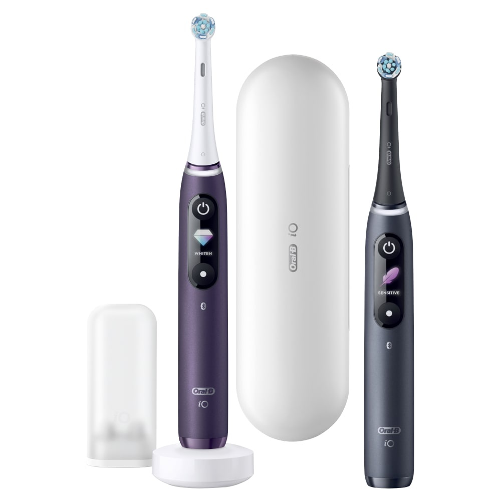 oral-b ORAL B iO BAD ELECT. iO 8 - Lot de 2 BAD Noires BROSSES A DENTS ELECTRIQUES RECHARGEABLES