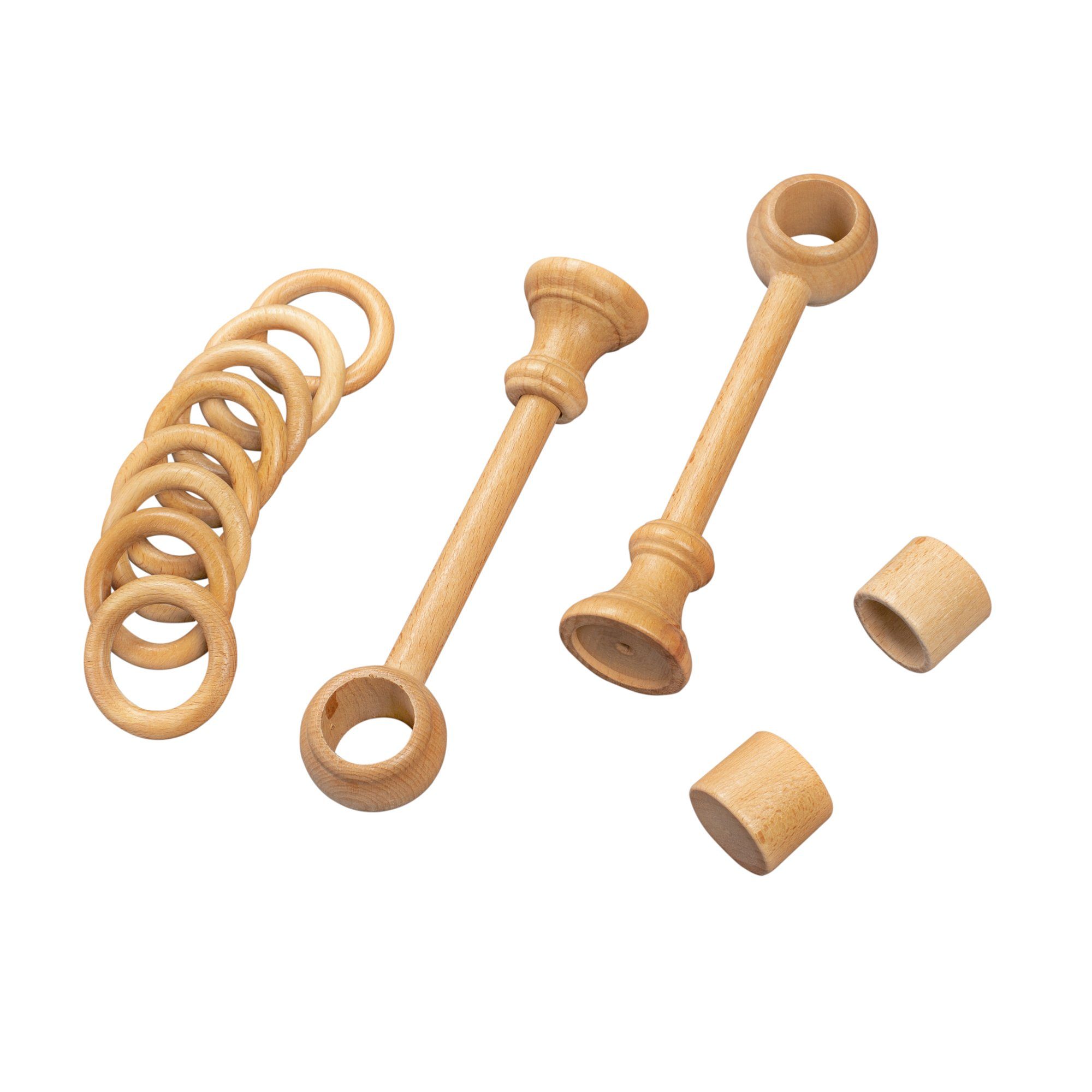 Gardinenstange Cafiro, SN DECO GROUP, Ø 28 mm, 1-läufig, fixmaß, Verschraubt, Holz, Komplettset mit Ringen