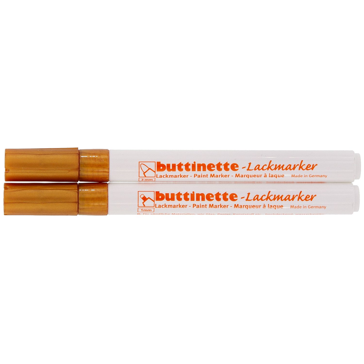 buttinette Lackmarker, gold, 2 Stifte