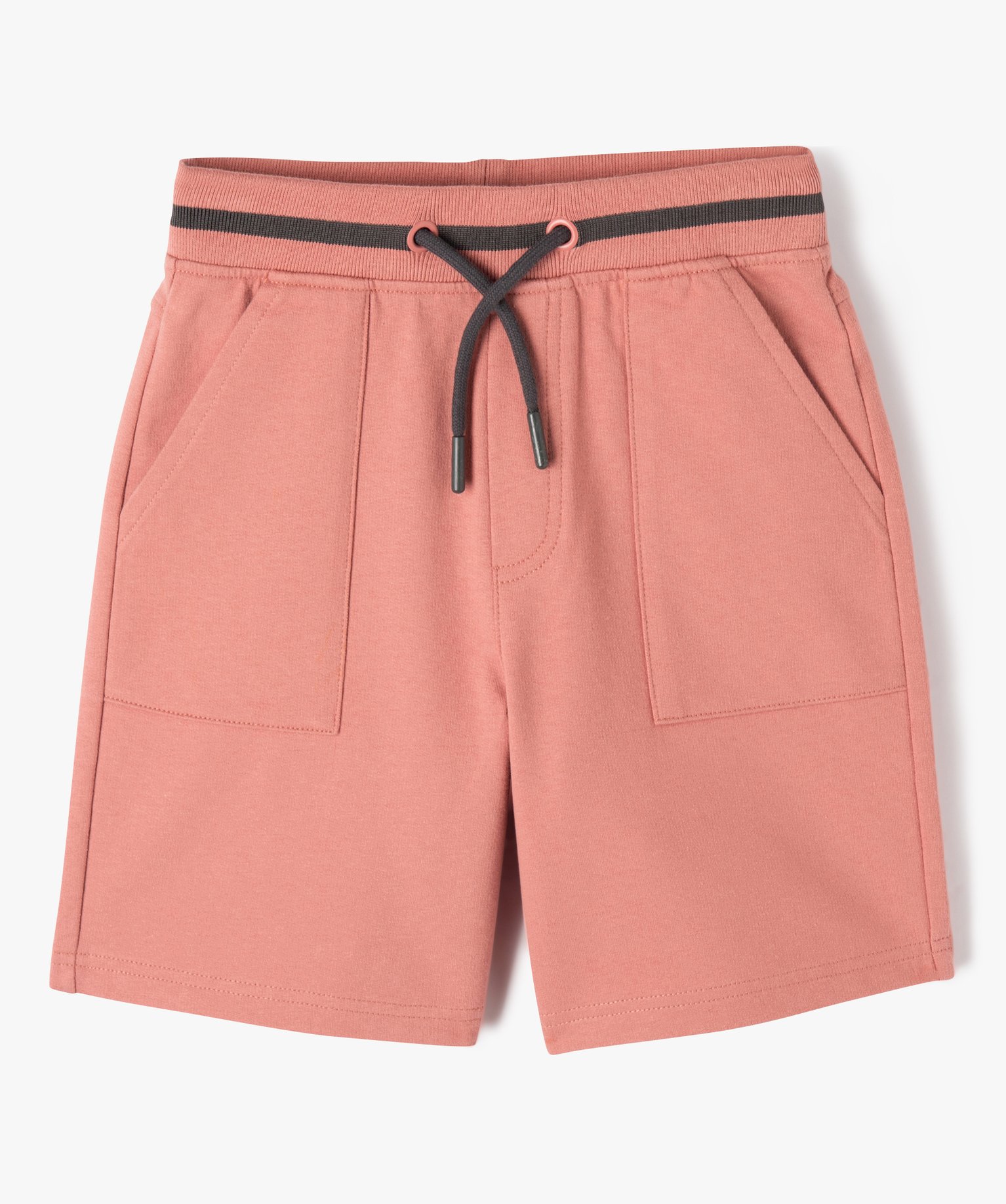 Bermuda en maille avec ceinture bicolore Garçon rose | GEMO