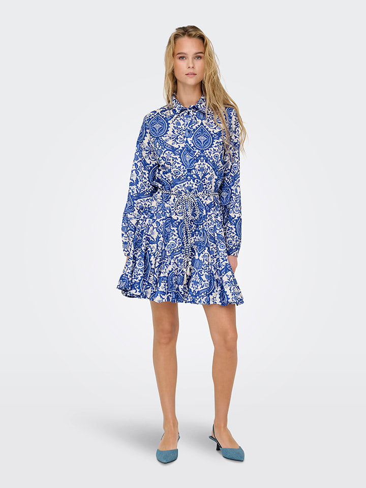 ONLY Kleid in Blau/ Weiß günstig kaufen