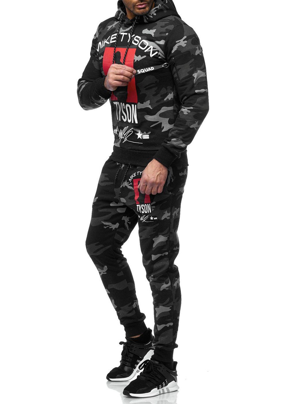 OneRedox Jogginganzug 979C Camou (Sportanzug Jogger Trainingsanzug), Fitness Freizeit Casual