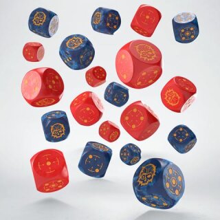 Crosshairs Compact D6 Dice Set: Cobalt & Red