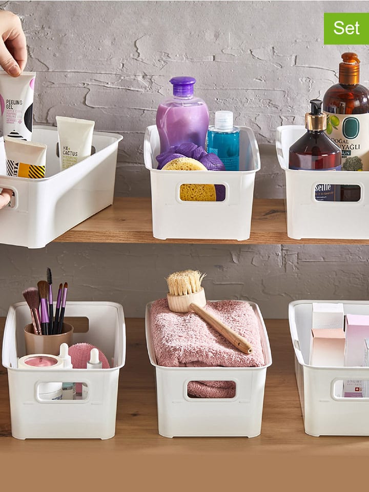 Violeta Home 6er-Set: Aufbewahrungskörbe in Weiß - (B)31 x (H)17 x (T)10,5 cm günstig kaufen onesize
