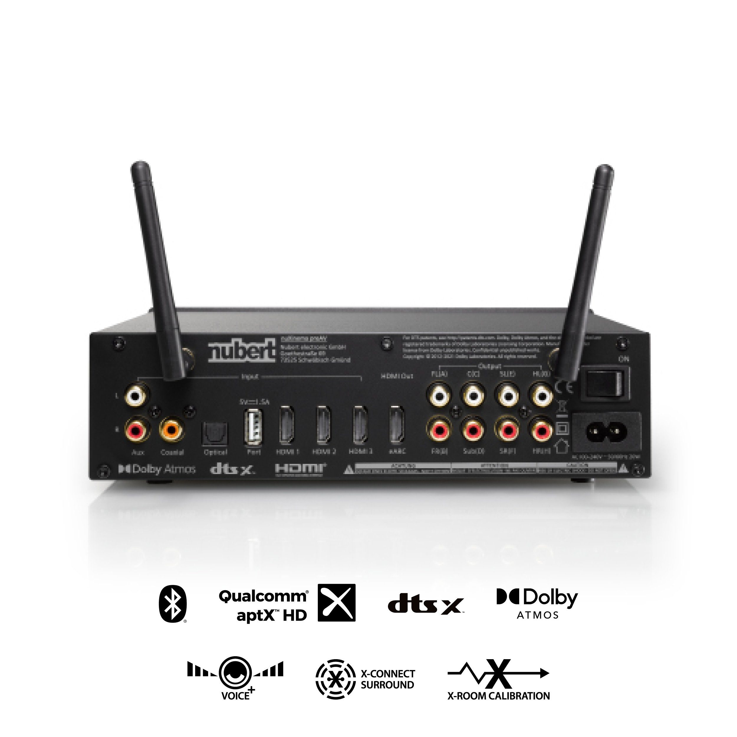 Nubert nuXinema preAV Vorverstärker (Dolby Atmos 7.1.4, Voice+, X-Room Calibration)