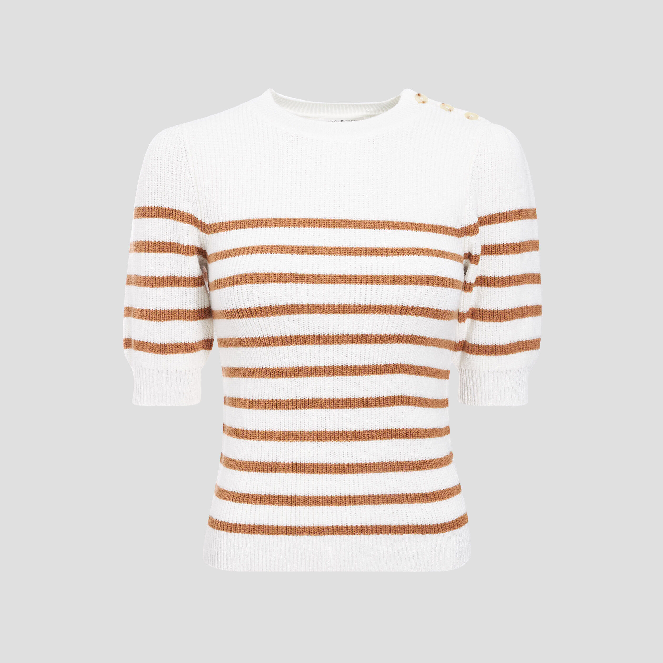 Pull manches courtes ecru femme | Cache Cache