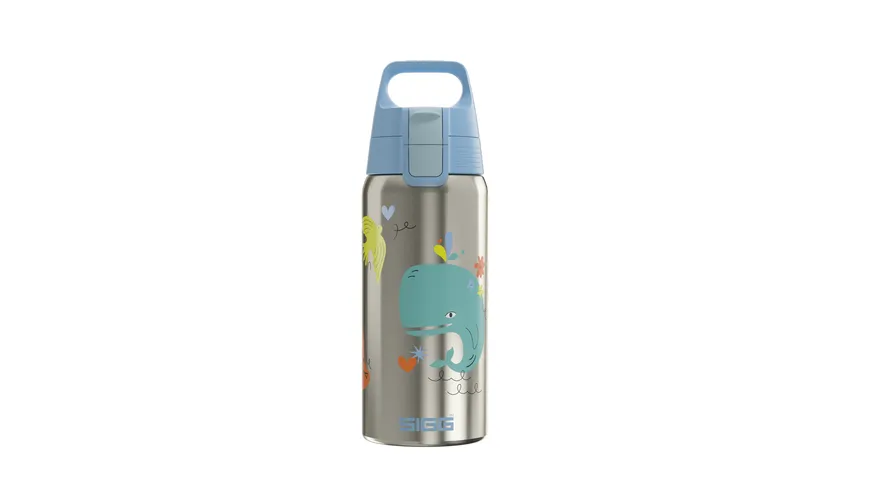 SIGG Kids Trinkflasche Shield Therm One Whale Friend 0.5l Mint/silber