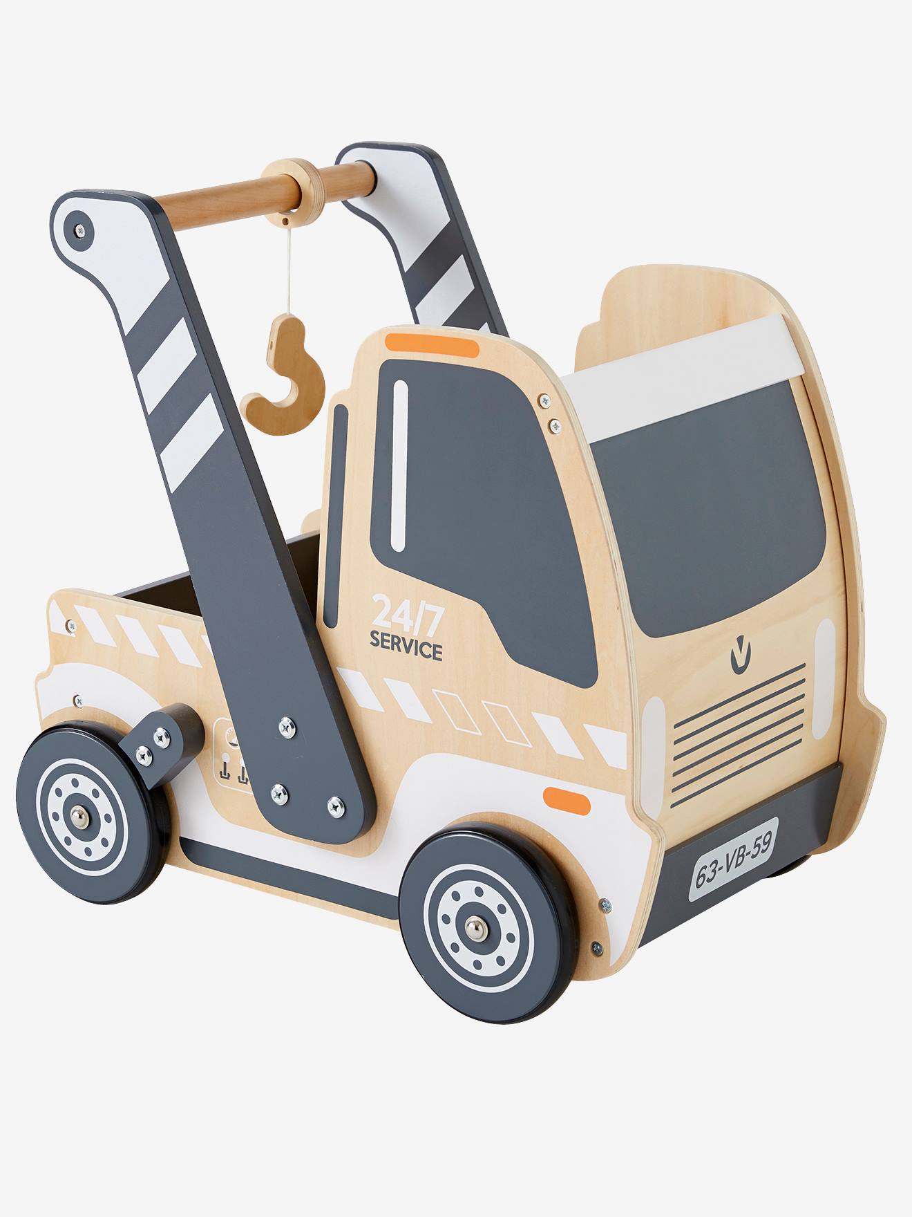 Chariot de marche Camion en bois FSC® beige
