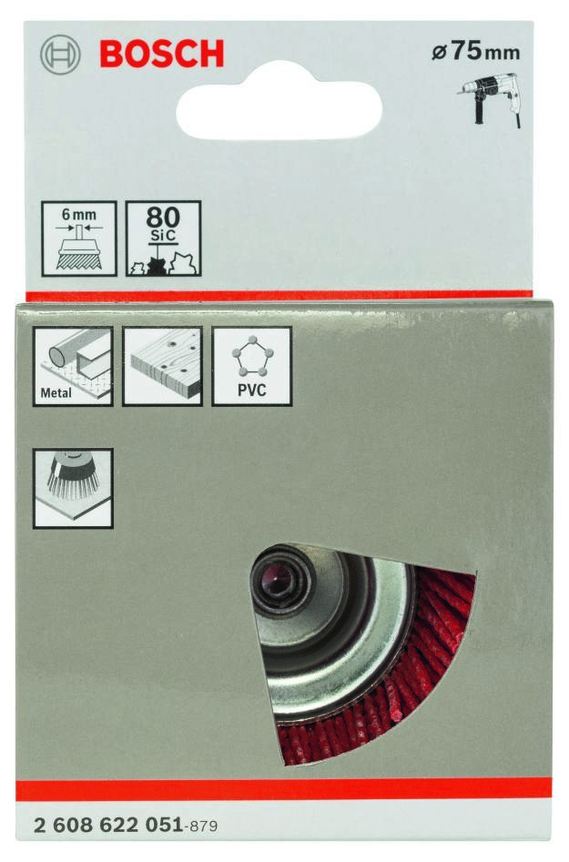 Bosch modri pribor 2608622051 Krtača za skodelice 75 mm Najlon 6 mm steblo