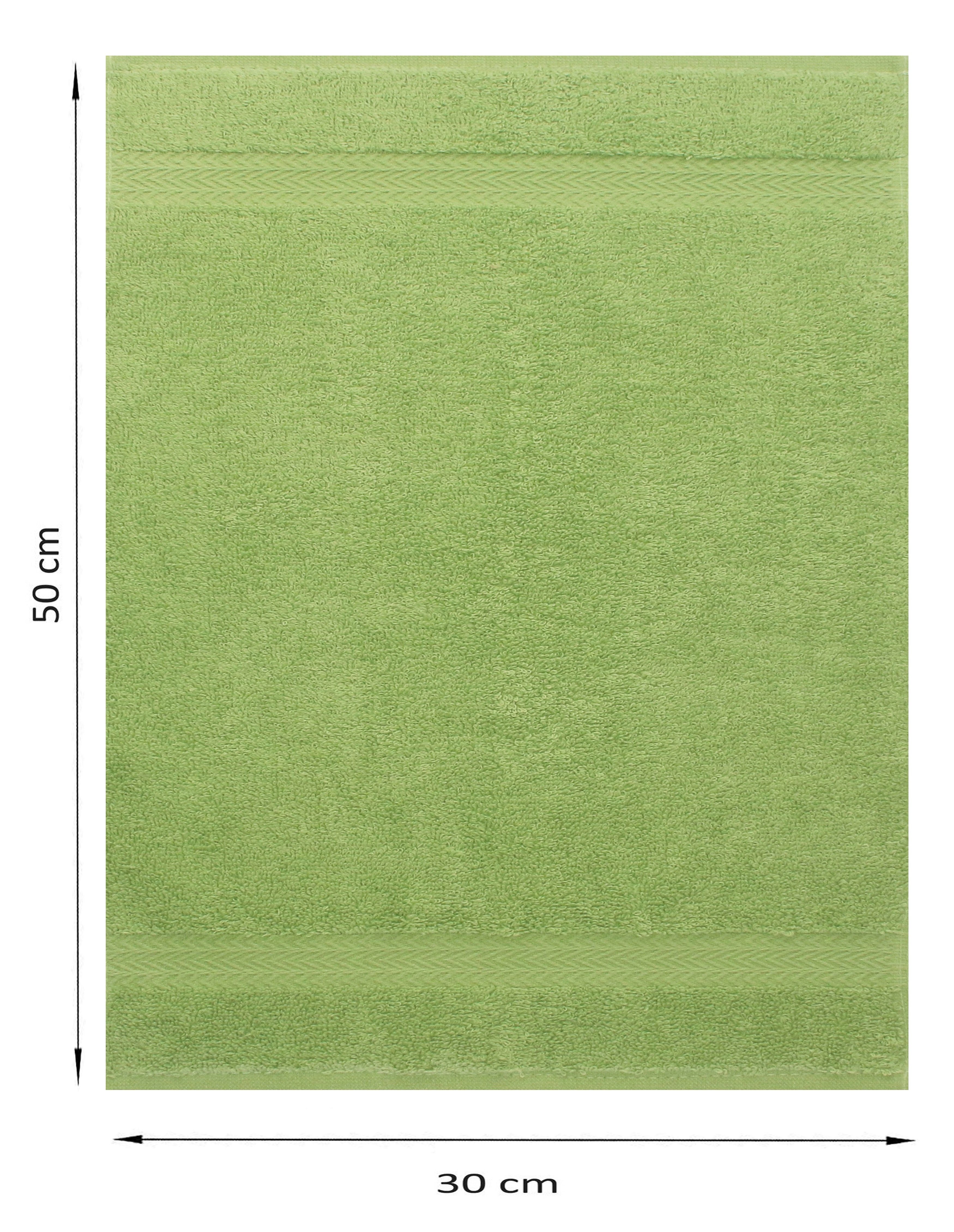 Betz Gästehandtücher 10 Stück Gästehandtücher Premium 100% Baumwolle Gästetuch-Set 30x50 cm Farbe apfelgrün und gelb, 100% Baumwolle