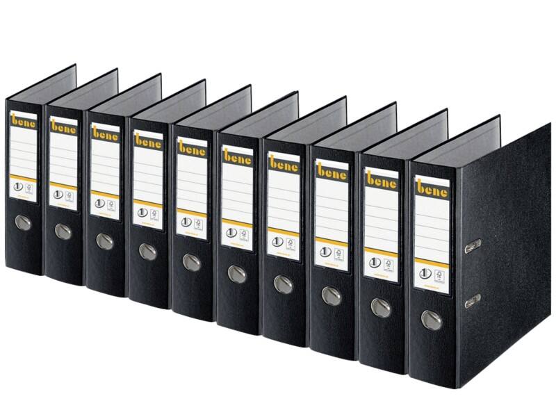 Bene No.1 Power Ordner DIN A4 80 mm Schwarz 2 Ringe 291400 PP (Polypropylen) Glatt Hochformat 10 Stück