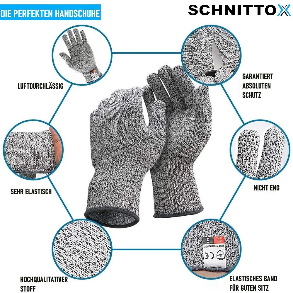 MAVURA Schnittschutzhandschuhe SCHNITTOX Schnittfeste Handschuhe Schnittsichere Schutzhandschuhe - Hoher Komfort & Dehnbares Material - Universalgröße
