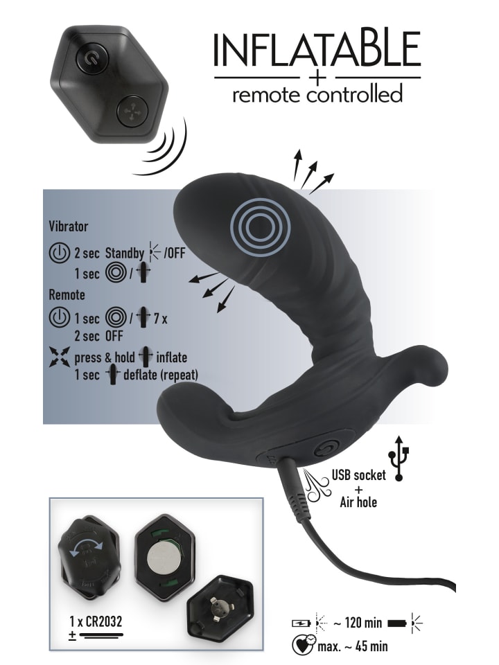 Inflatable   RC Vibrator G&P Spot Vibrator in schwarz günstig kaufen 12
