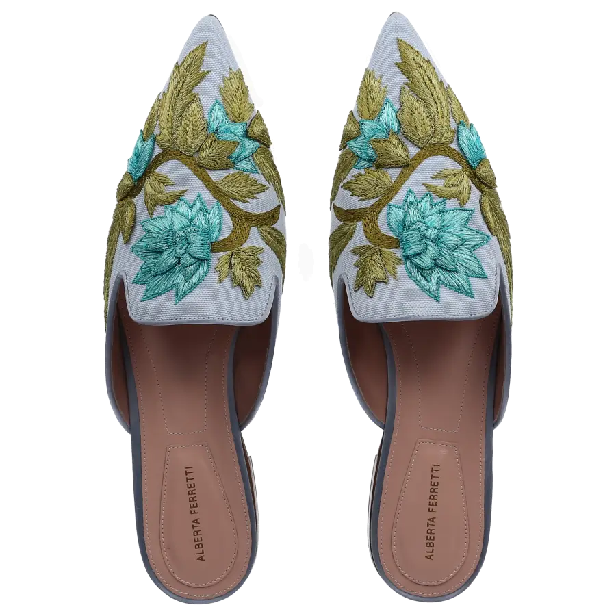 Alberta Ferretti - Slipper 11221 Canvas - blau