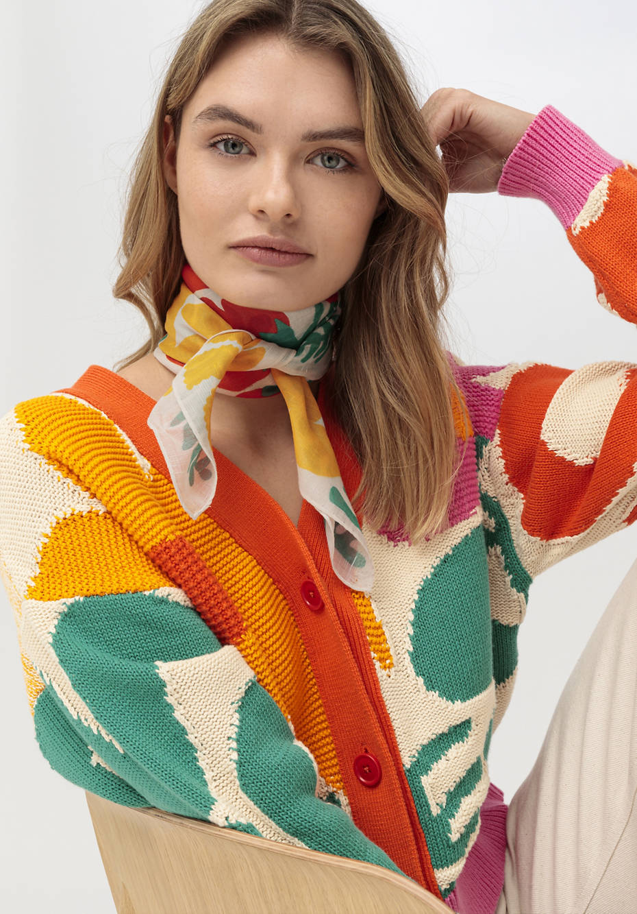 LIV LEE X HESSNATUR Tuch aus Bio-Baumwolle mit Leinen