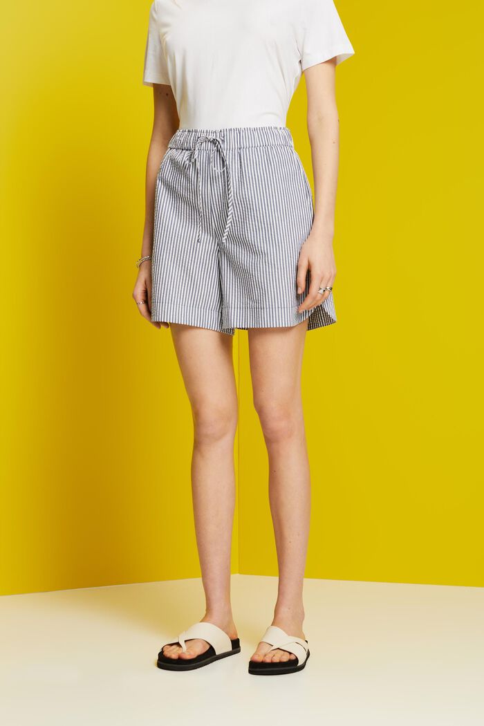 Seersucker-Shorts mit Streifen, 100 % Baumwolle