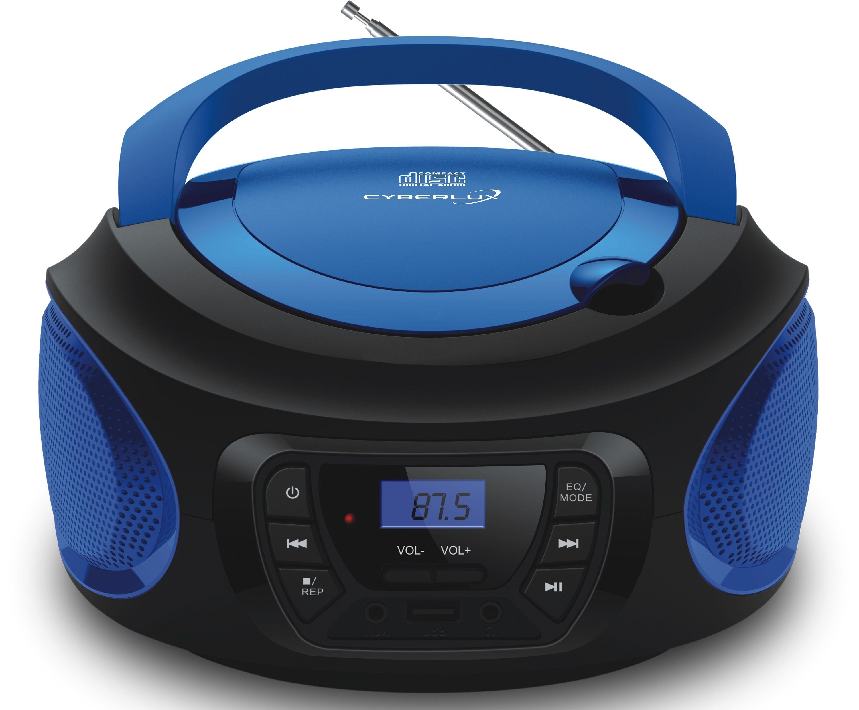Cyberlux CL-610 tragbarer CD-Player (CD, Kinder CD Player tragbar, Boombox, Musikbox, FM Radio mit MP3 USB)