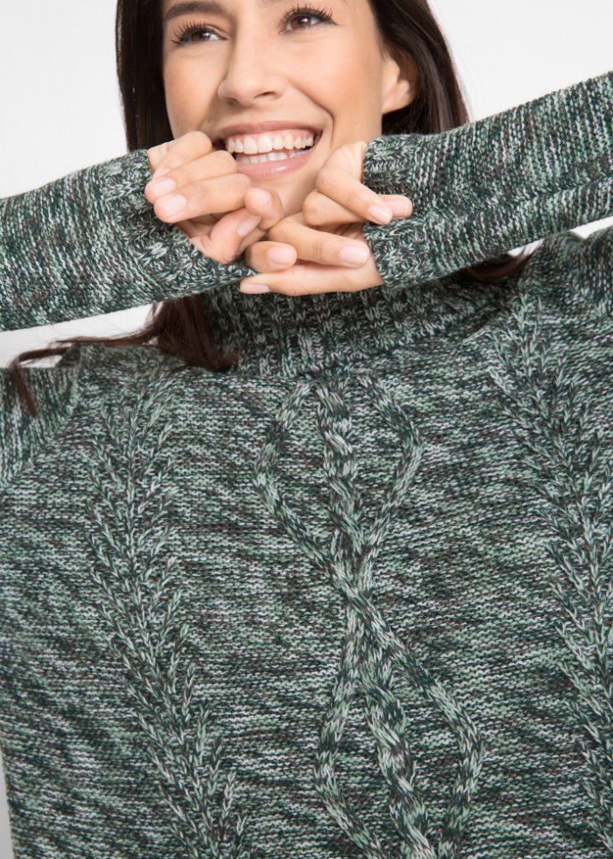 Poncho-Pullover, Langarm