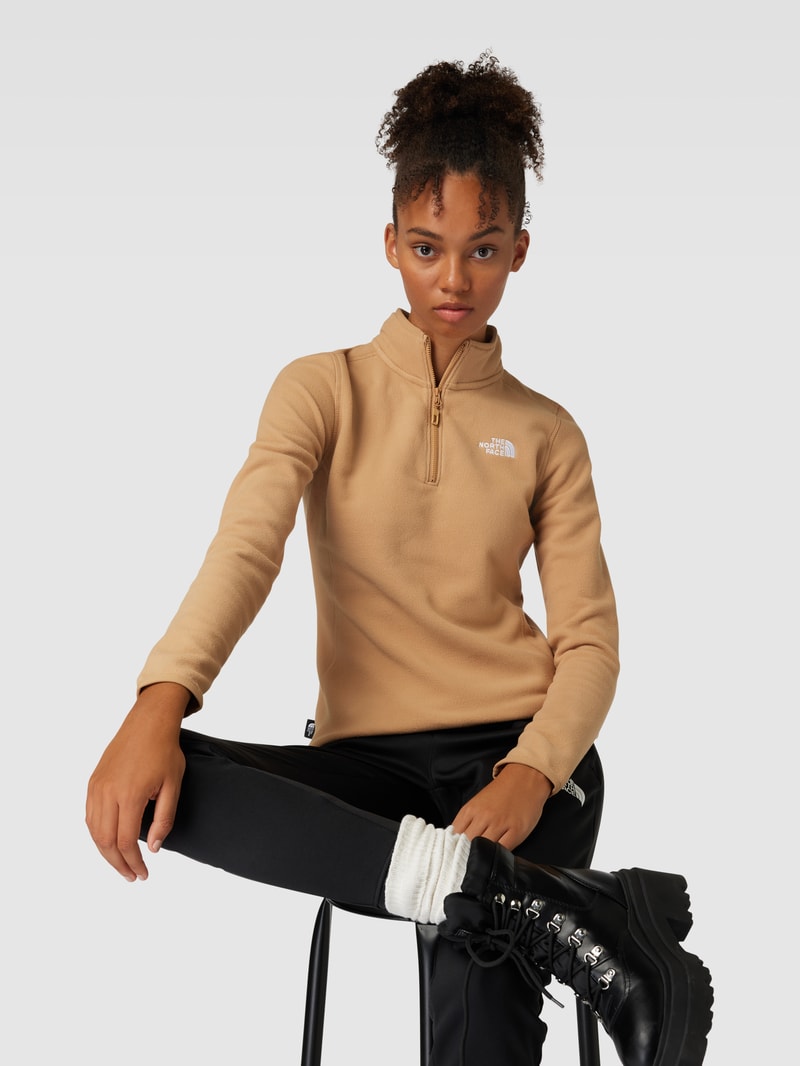 Sweatshirt mit Label-Stitching Modell 'DUSTY' in camel