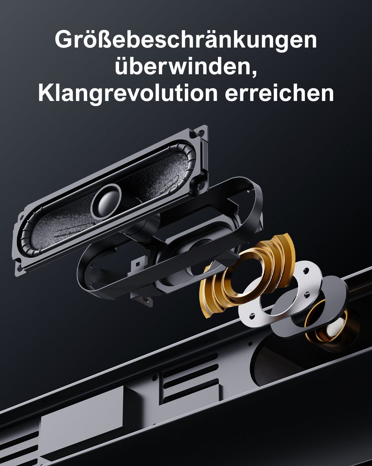 Ultimea Nova S50 2.1 Dolby Atmos Soundbar (190 W, Dolby Atmos, Verbesserter Bass TV Lautsprecher, 3D Surround, HDMI eARC)