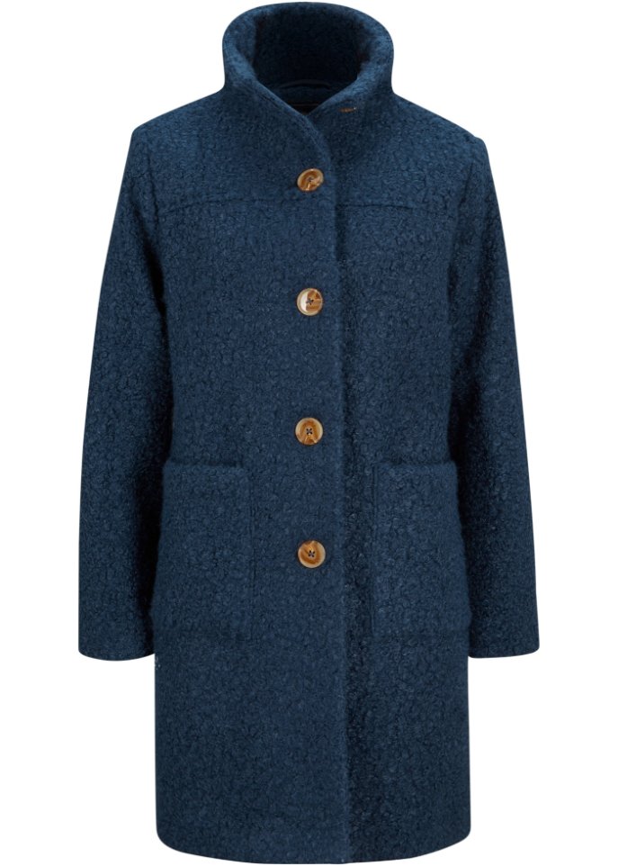Boucle-Mantel mit Taschen