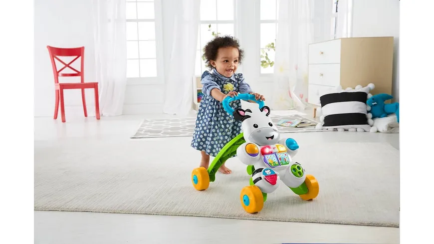 Fisher-Price Lern mit mir Zebra-Lauflernwagen, Baby Lauflernhilfe, Laufwagen