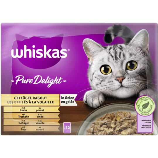 Whiskas Pure Delight Geflügel in Gelee 12x 85G