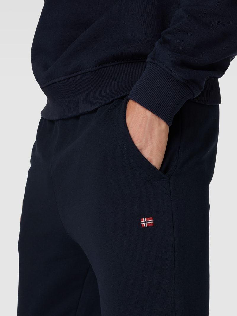 Sweatpants mit Logo-Stitching Modell 'MALIS' in marineblau