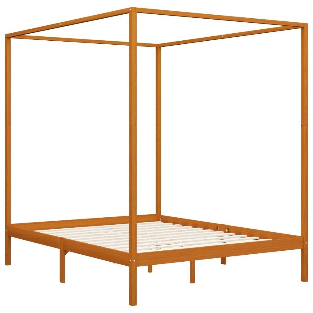 möbelando Himmelbett 299785 (LxBxH: 204x164x200 cm), aus Kiefer in Honigbraun
