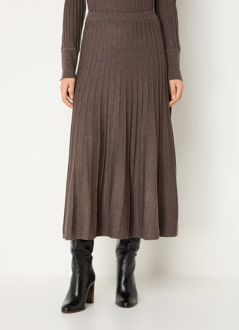 ba&sh Jada rib-knit midi skirt in wool blend