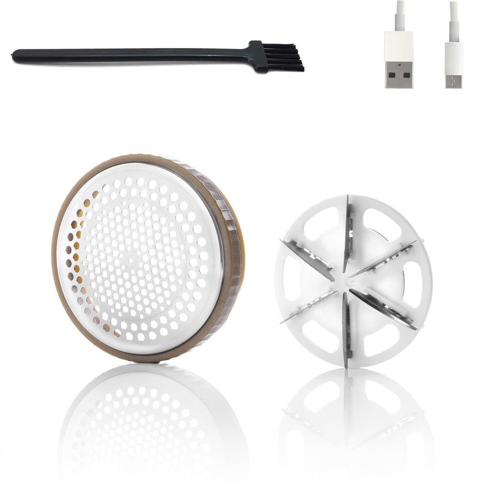 Adler Fusselrasierer AD 9617, Fusselentferner, Elektrisch, für Kleidung, USB, weiß, gold